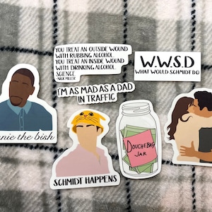 New Girl Sticker Set // Douchebag Jar ll Winnie the Bish // Schmidt Happens // Nick e Jess // Citazione di Nick Miller // Citazione di Schmidt