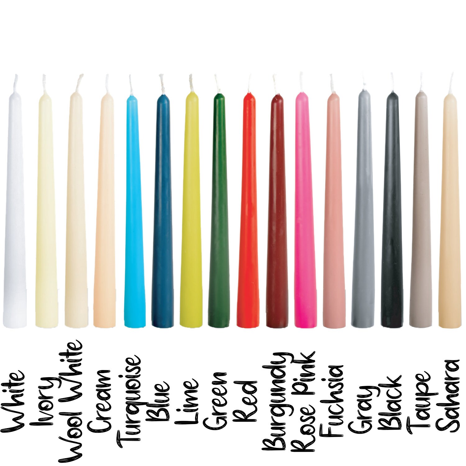 12 Pack Tall Taper Candles Size Options White Dripless Etsy