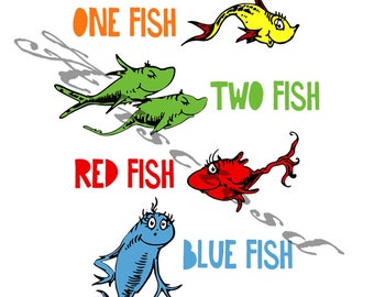 Download One Fish Two Fish Red Fish Blue Fish Svg Etsy