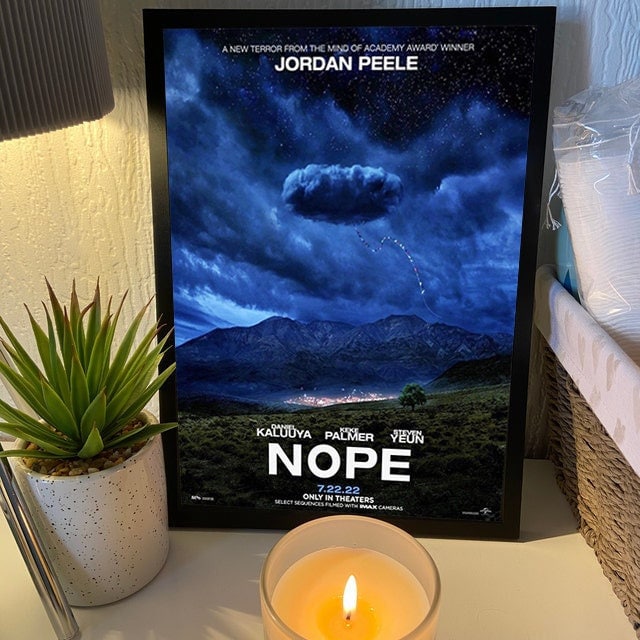 Nope Movies Poster, Jordan Peele Poster, Nope Poster Sends A Horse Into The Night Skies, Nope