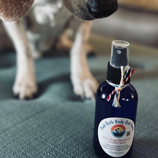 Dog Deodorant Spray with Pet Safe Essential Oils, Stinky Citrus Eucalyptus, Hyper Lavender Orange Peppermint, Itchy Geranium Lemon