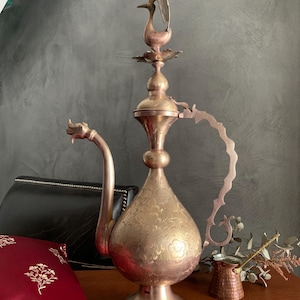 Brass Hand-Engraved Pitcher