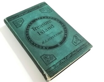 Treasure Island by Robert Louis Stevenson Antique 1920s Classic collectible novel book lover gift Literary Bookworm readers Librarian gift