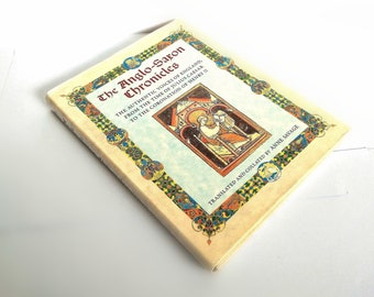 The Anglo Saxon Chronicles vintage 1997 History book lover gift Librarian History lover Color plate illustrated book Readers gift idea