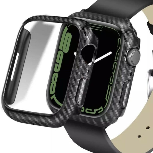 Carbon Fibre Apple Watch Case Cover Series Fiber 7 6 SE 5 4 44mm 40mm 45mm 41mm Iwatch