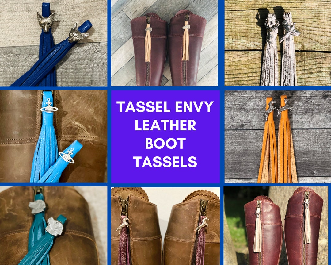 Colourful Leather Tassel Envy Boot Tassels. Fairfax & Favour/gifts for