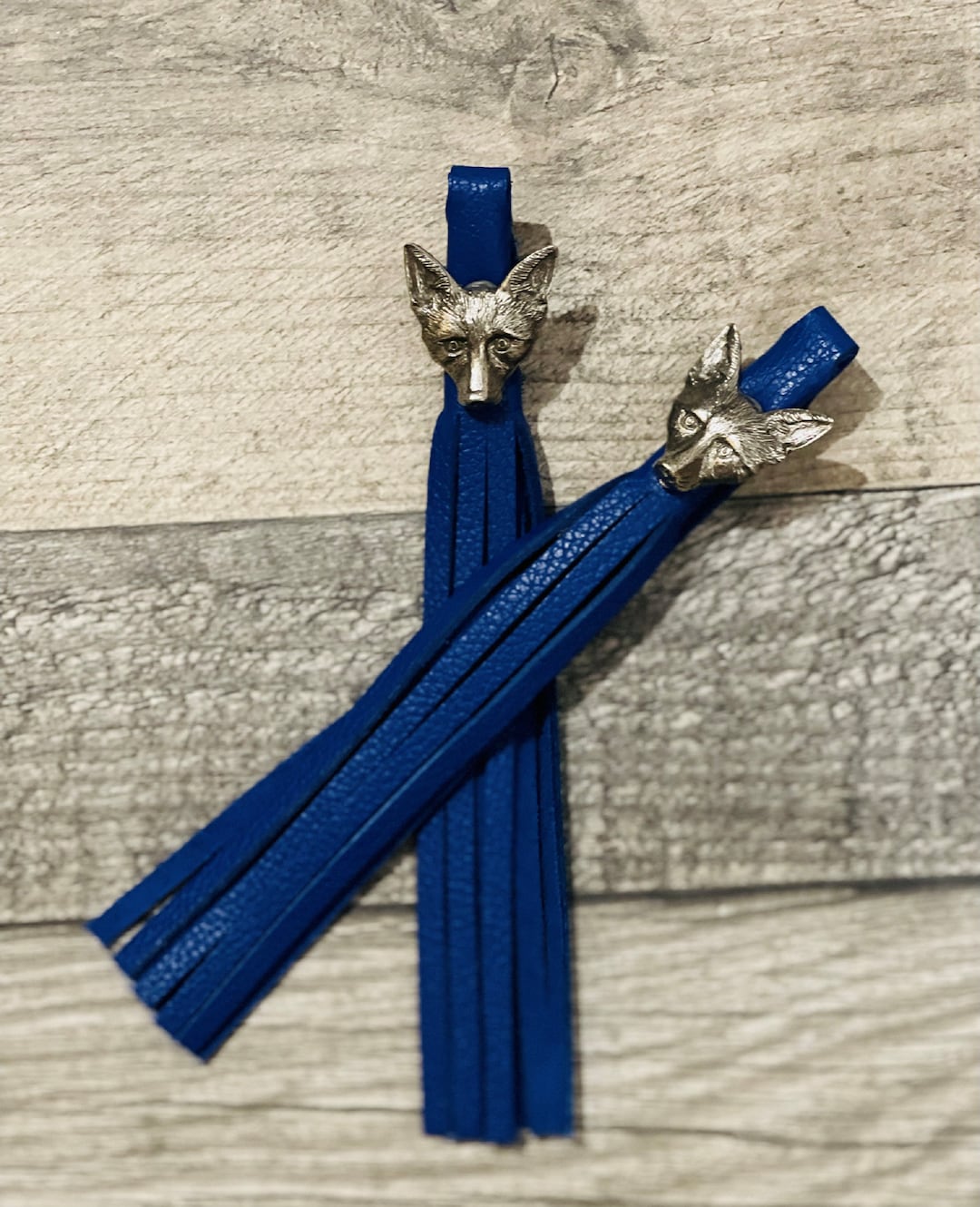 Premium Blue Leather Boot Tassels by Tassel Envy. Perfect for Fairfax