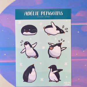 Adelie Penguins sticker sheet 5x7