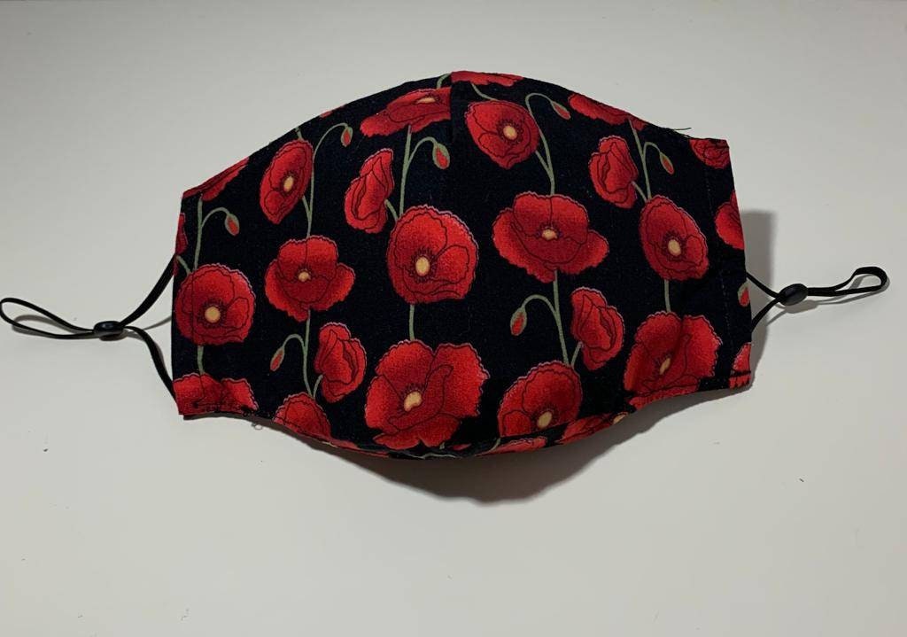 Face mask poppy print face masks seasonal face masks | Etsy