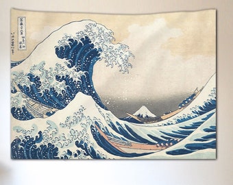 The Great Wave, Wall Tapestry, Off Kanagawa, Wave off Kanagawa, Hokusai Wall Art, Katsushika Hokusai, Hokusai Masterpiece, Japan Art