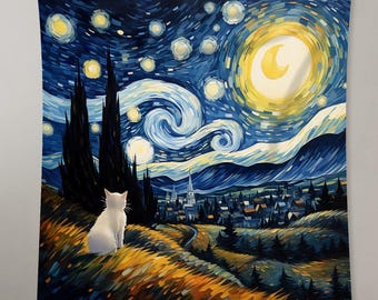 Starry Night Tapestry: Bedroom Wall Art Decor