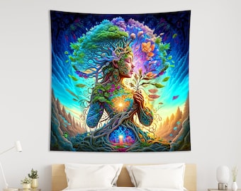 Woman Nature Tapestry: Bohemian Wall Art Decor