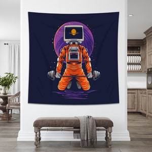 Trippy Astronaut, Wandbehang, Galaxie Raum Poster, Psychedelisch, Raumfahrer, Fantasy Planeten, Sternenhimmel, Home Decor