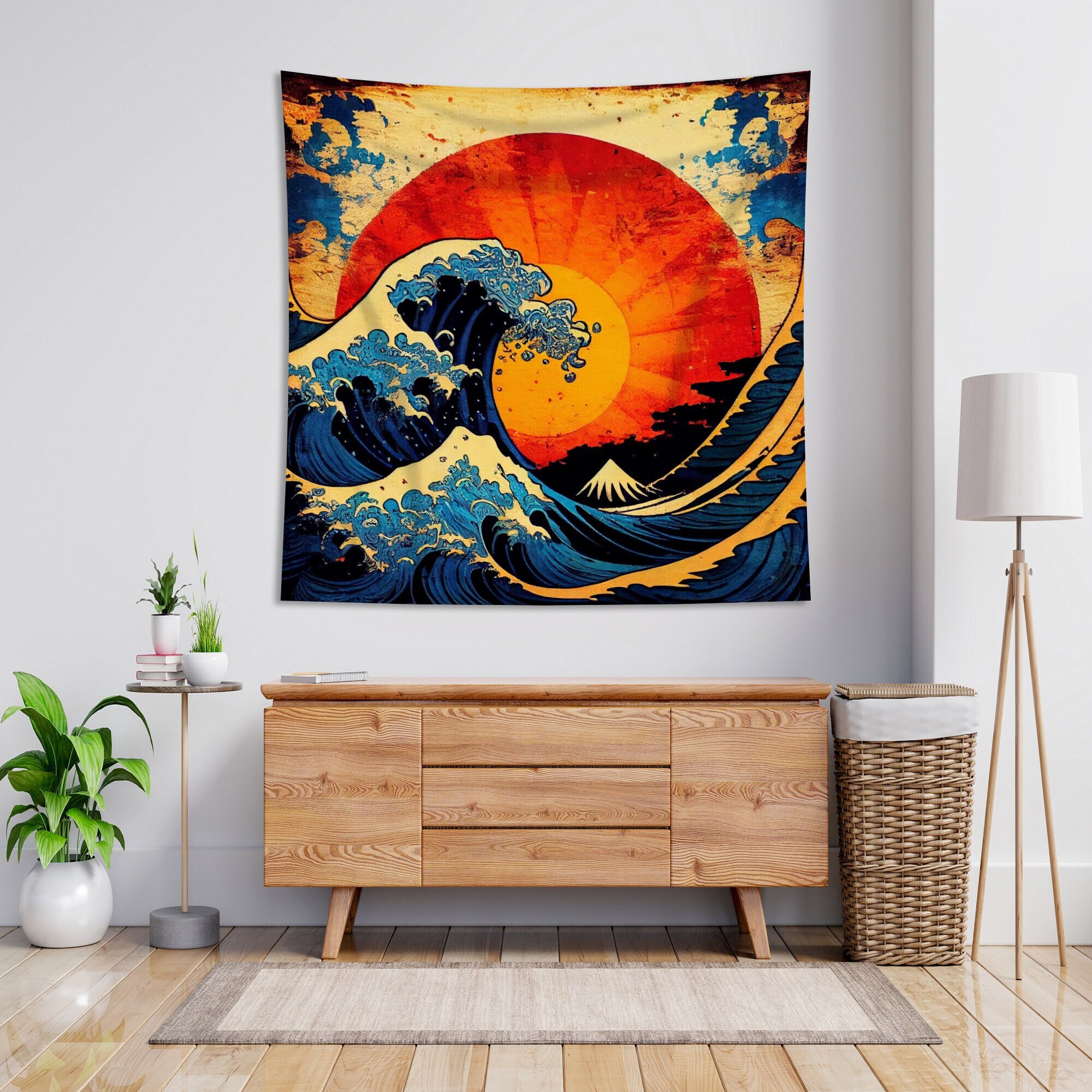 The Great Wave Wall Tapestry off Kanagawa Wave off Kanagawa Hokusai Wall Art Katsushika Hokusai Hokusai Masterpiece Japan Art Etsy