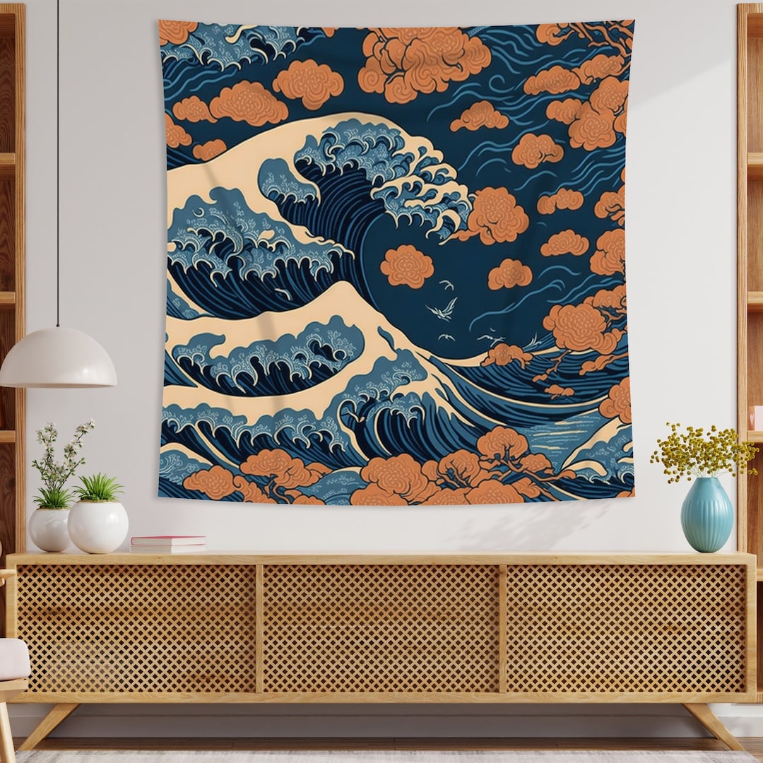 The Great Wave, Wall Tapestry, off Kanagawa, Wave off Kanagawa, Hokusai