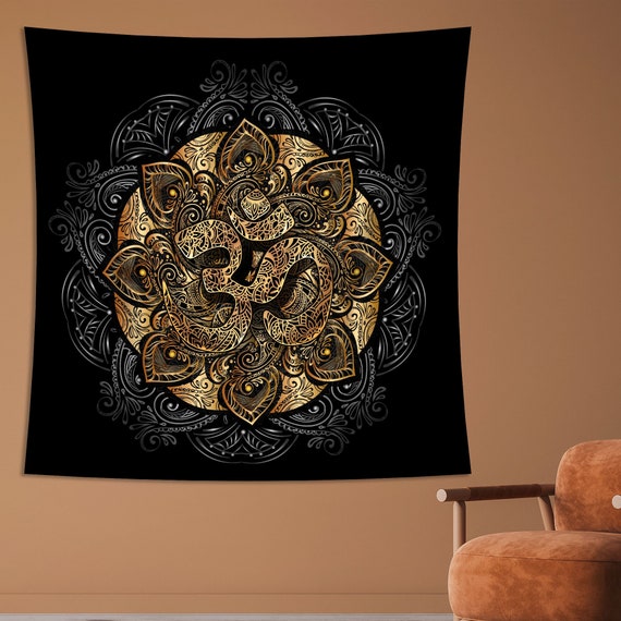 Om Tapestry Yoga Wall Hanging Psychedelic Botanical Celestial Yoga Tapestry Hippie Wall Carpets Dorm Decor Wall Art Housewarming Gift Etsy