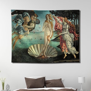 Sandro Botticelli The Birth of Venus Wall Tapestry, Wall Hanging Tapestry for room aesthetic, Christmas Gifts