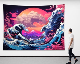 The Great Wave, Wall Tapestry, Off Kanagawa, Wave off Kanagawa, Hokusai Wall Art, Katsushika Hokusai, Hokusai Masterpiece, Japan Art