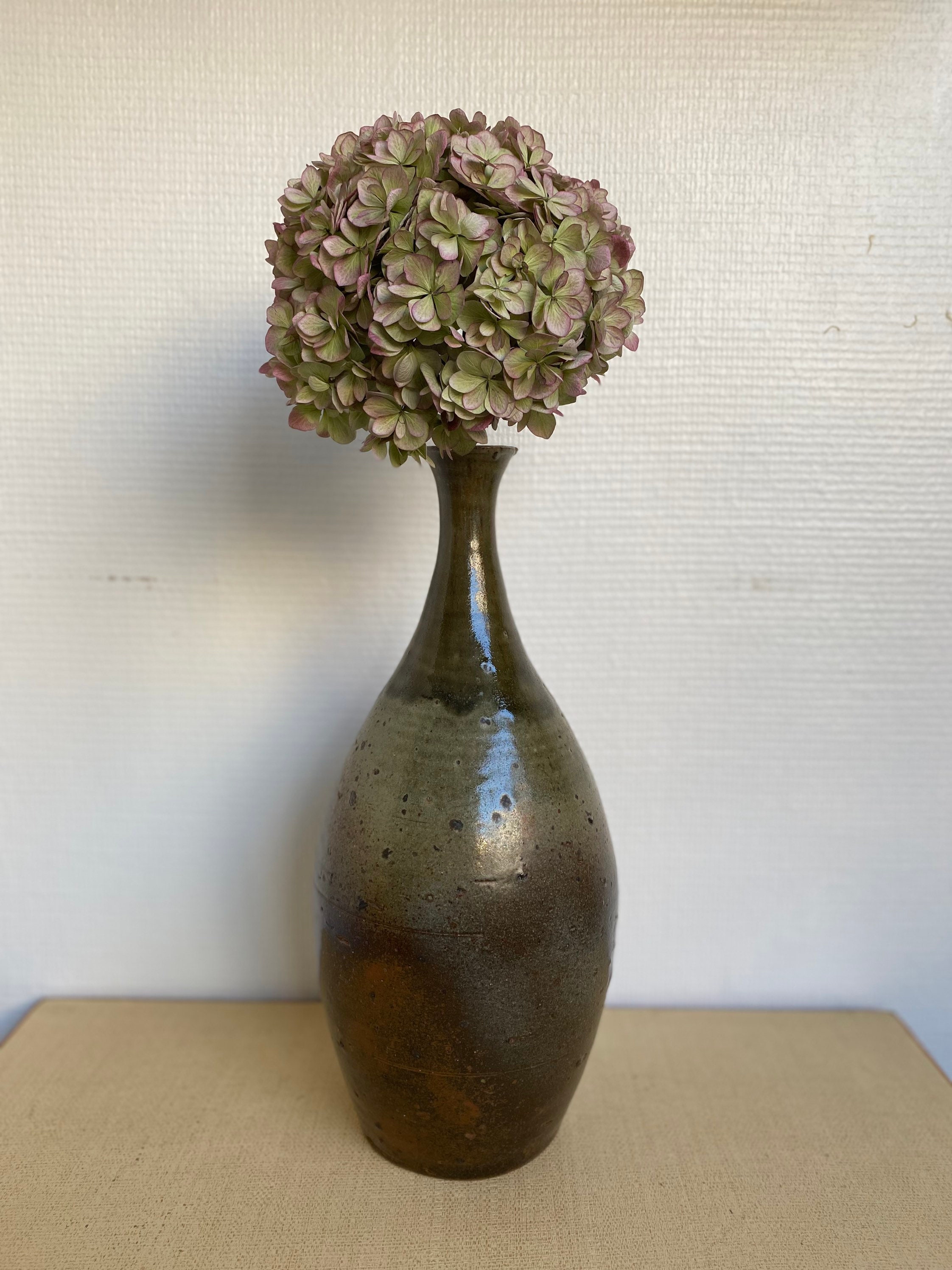 Vase en Grès Émaillé Vintage de L'abbaye Fontgombault France