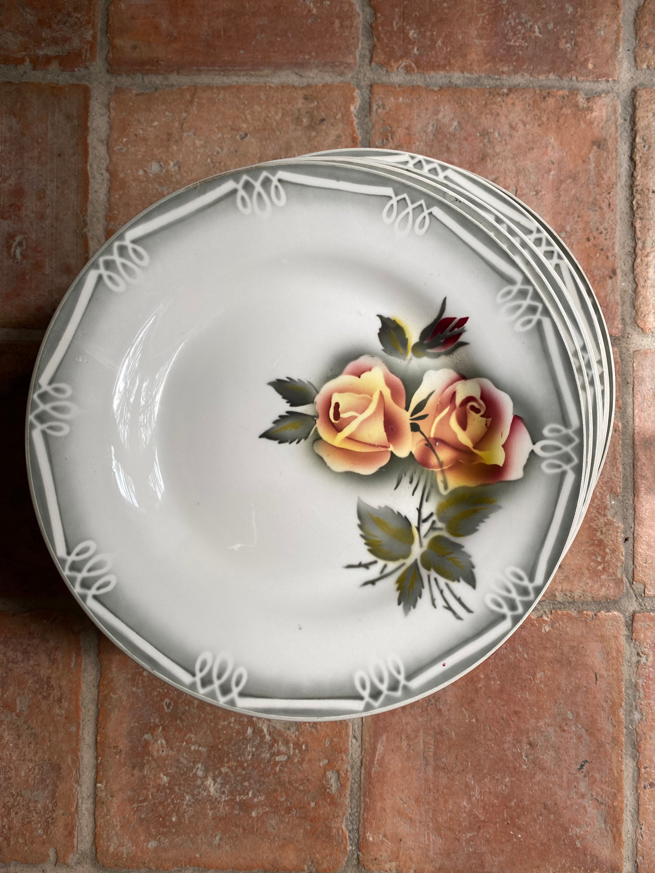 Assiettes Plates Adèle de Digoin Sarreguemine France