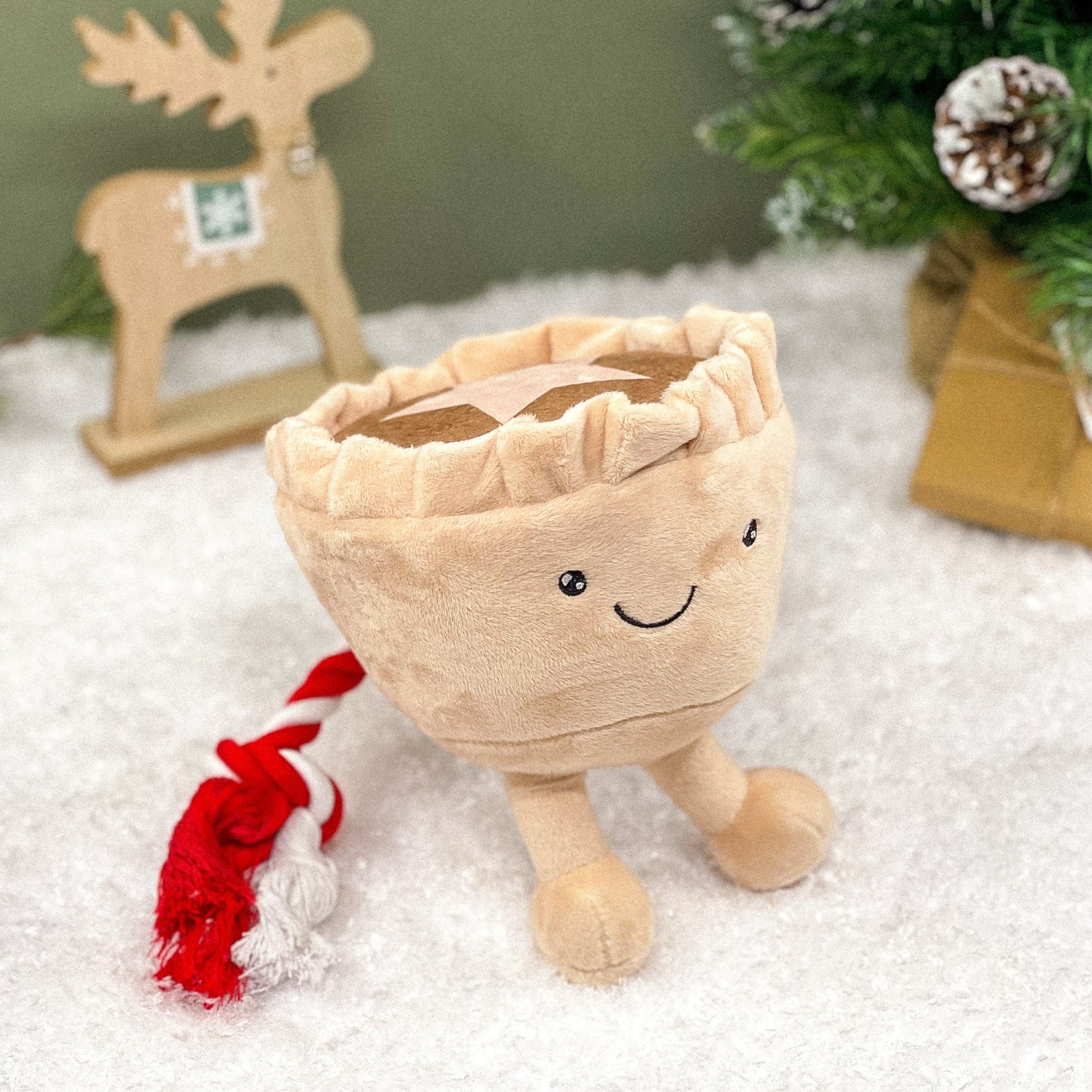 Mince Pie Dog Toy // Christmas Dog Toy, Plush Dog Toy, Toys for Puppies, Novelty Dog Toy