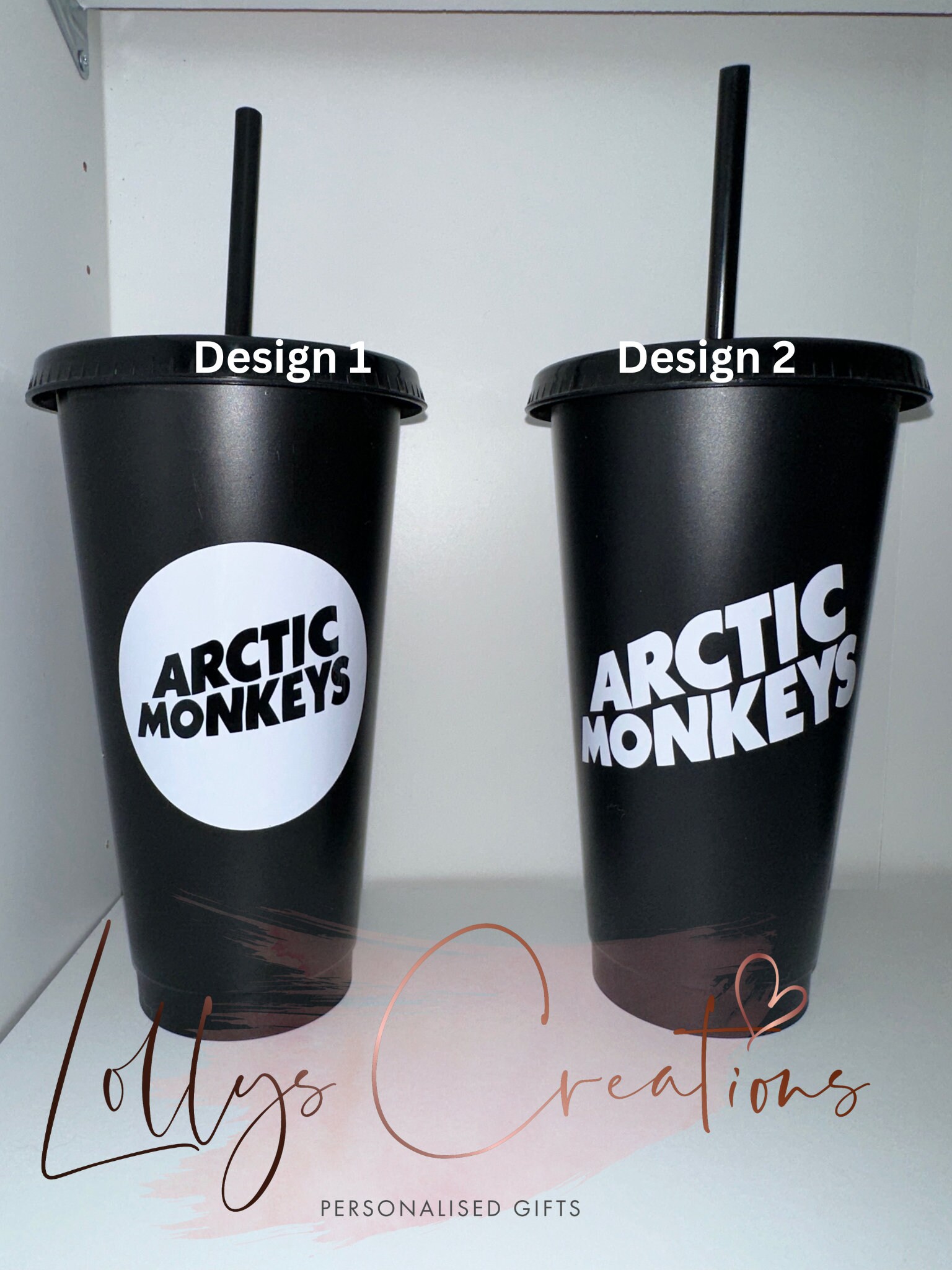 24oz Black Arctic Monkeys Cold Cup Tumbler Straw Can Be Personalised Gift  Idea, Birthday, Christmas Indie New Colours Pink Blue White 