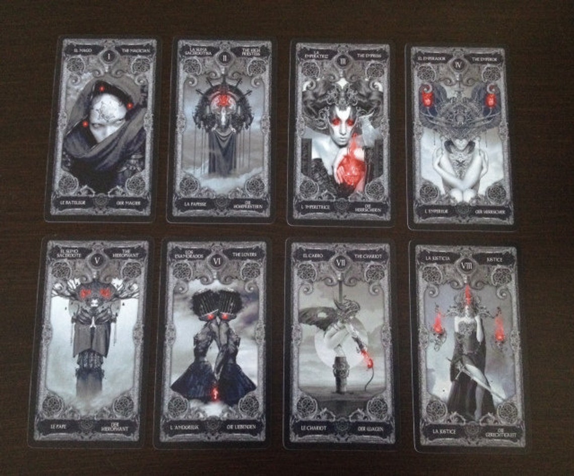 Dark Tarot Deck Goth Art Tarot Cards Deck 78 Gothic Tarot Etsy