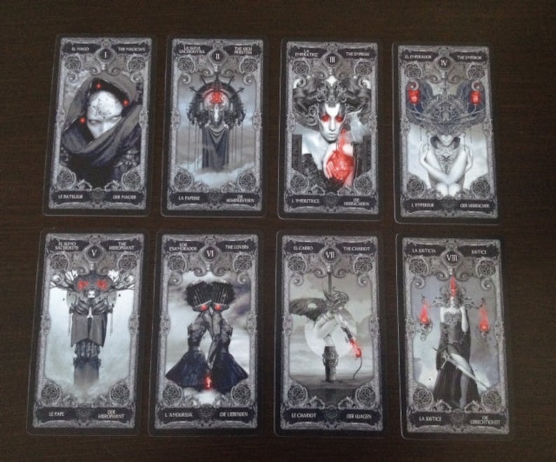 Dark Tarot Deck Goth Art Tarot Cards Deck 78 Gothic Tarot Etsy