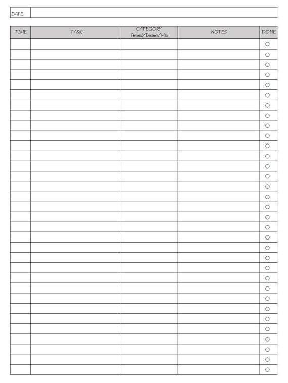Printable Daily Tasks sheet | Etsy
