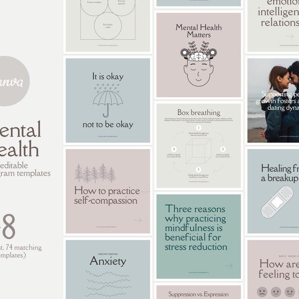 Canva Mental Health Template - Etsy