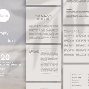 Semplicemente testo - Modelli di scrittura eleganti per Instagram, modelli Canva - Minimalisti, poesie, citazioni