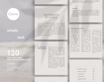 Simply Text - Elegant Writing Instagram Templates, Canva Templates - Minimalist, Poems, Quotes