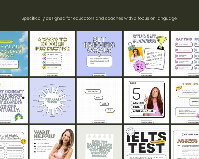Instagram Language Teacher Templates | 270+ Canva Social Media Designs ...
