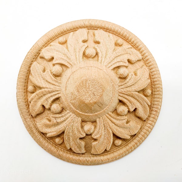 Wood Flower Applique Etsy