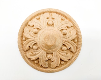 Applique furniture decor, Onlay flower furniture, Wooden wall decor, Wood Appliques, wall ornaments, pediments DIY furniture carved rosettes
