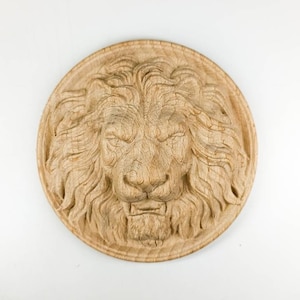 Onlay furniture lion, Wall ornament lion, Wood Appliques, Applique furniture decor, wooden decor, pediments, DIY furniture, carved rosettes