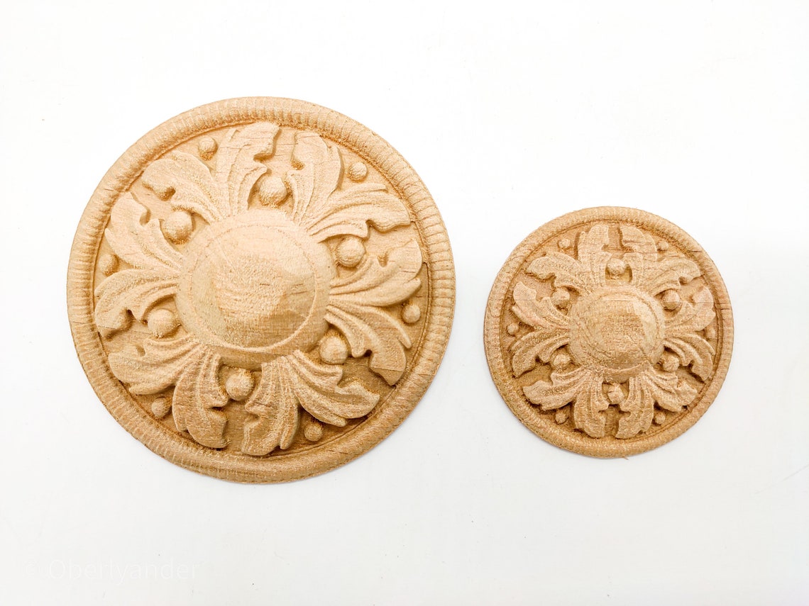 Applique Furniture Decor Onlay Flower Furniture Wooden Wall Etsy