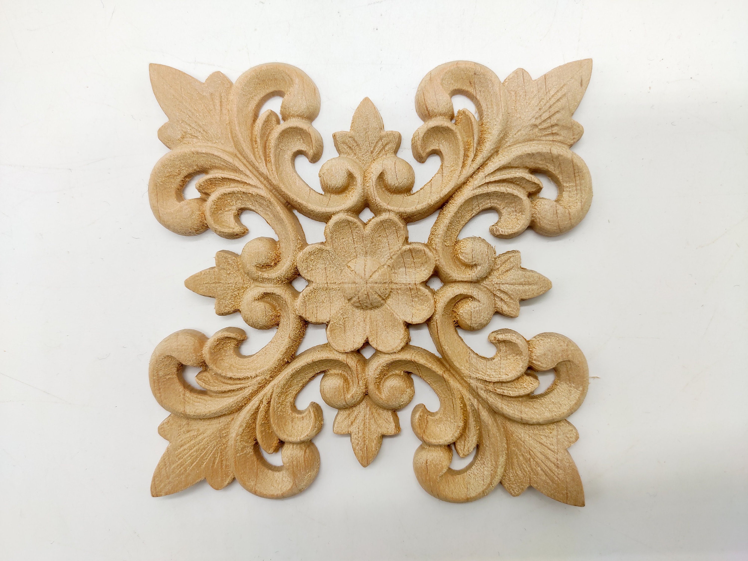 Wood Appliques Applique Carved Rosettes Furniture Decor DIY Etsy UK