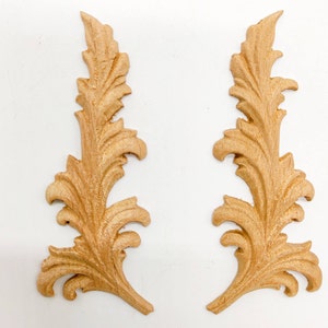 Wood Appliques corners, Onlay furniture, Shabby Chic, Wall ornament, Applique furniture decor, wooden decor, pediments, DIY furniture
