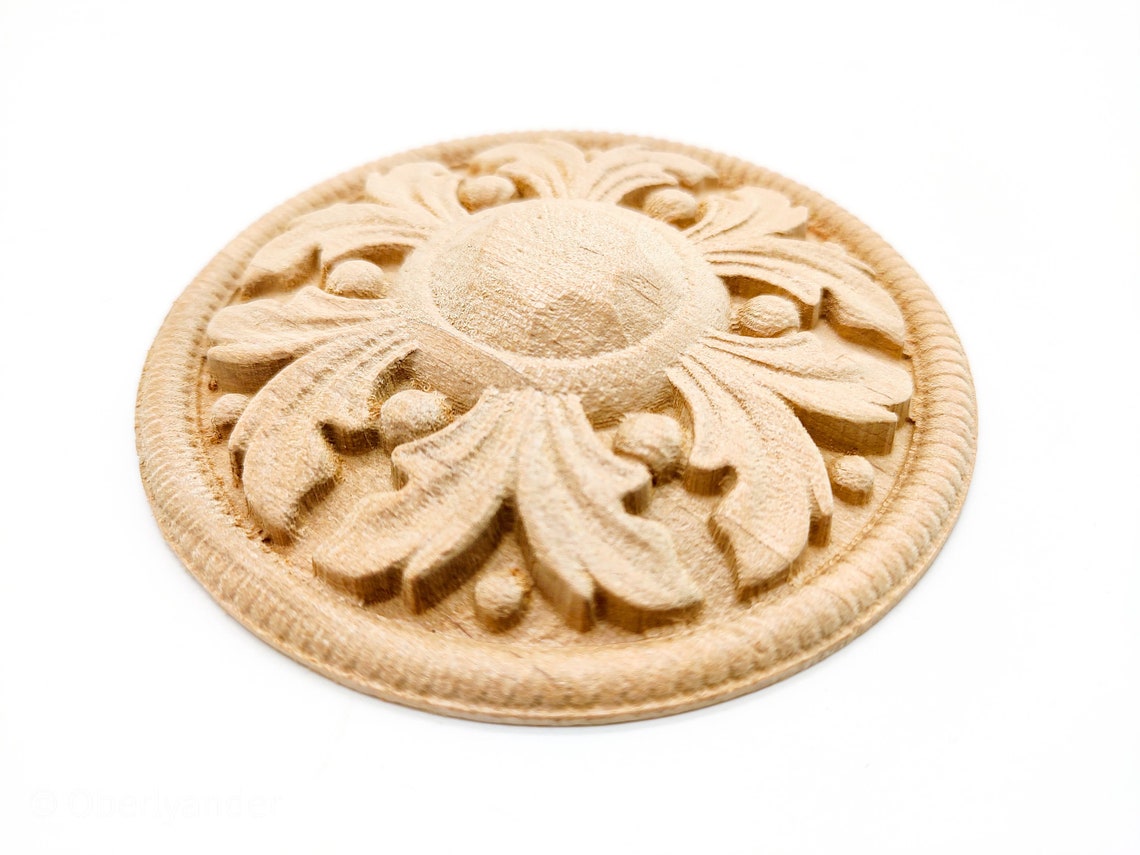 Applique Furniture Decor Onlay Flower Furniture Wooden Wall Etsy