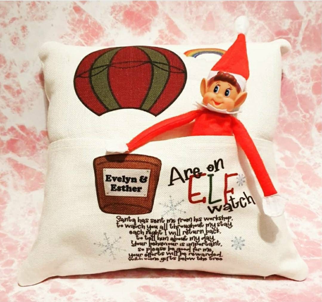 Personalised Elf Watch Pocket Pillow Christmas Reading | Etsy