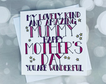 My Lovely Mummy Mother’s Day card, Mummy Mother’s Day card, Mothering Sunday, I love my mum, Jennifer Wesley greetings card, witterings