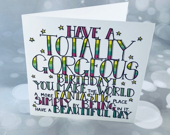 Totally gorgeous Birthday card, encouraging birthday card, lovely, hand drawn, witterings, Jennifer Wesley, professionally printed