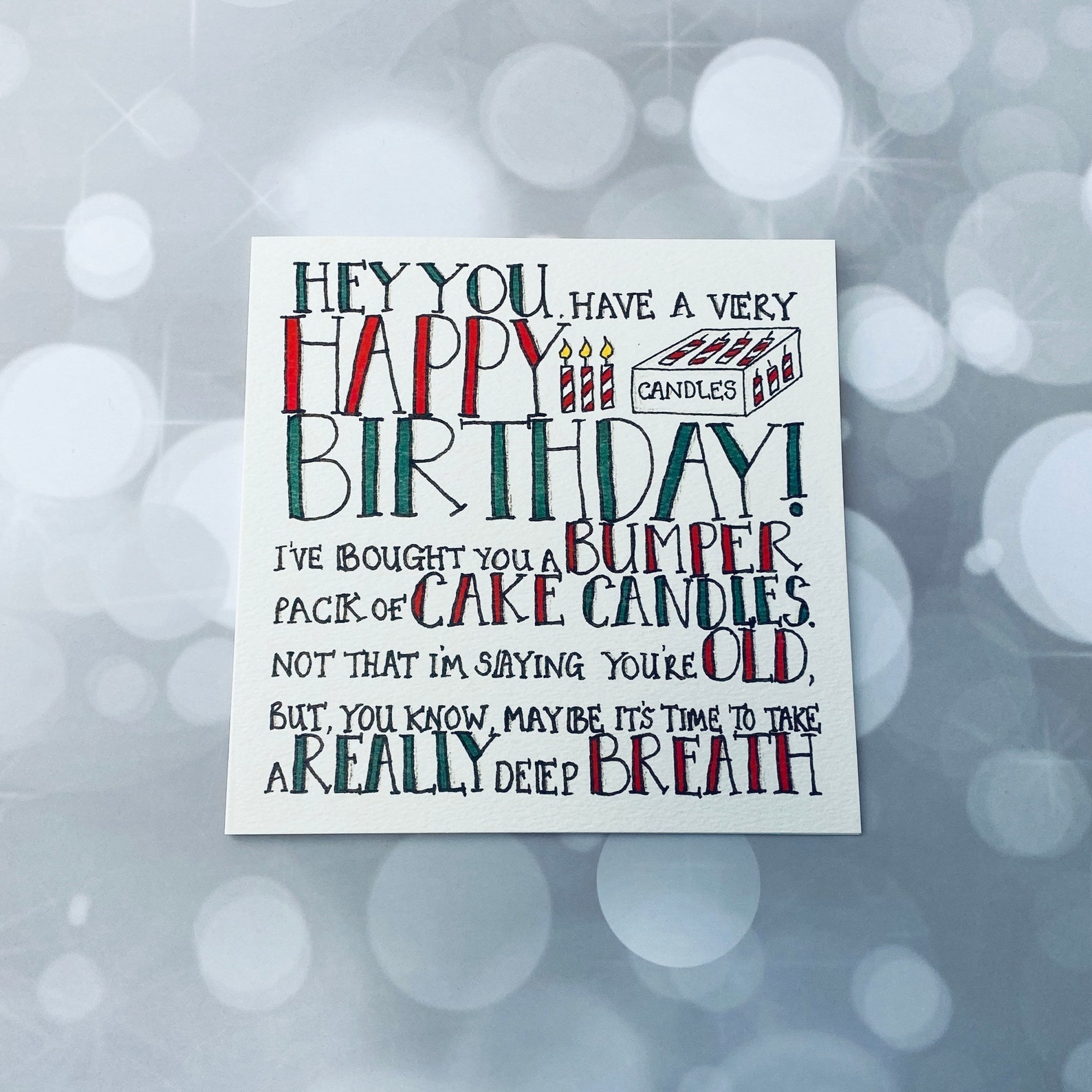 Birthday Box of Candles card funny birthday card silly Etsy