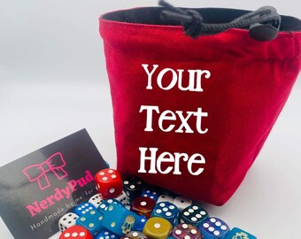 Personalised Custom Dice Bag, Dice Bag With Name, Gift, Custom DnD Gift, D&D Dice Bag, Gifts For Tabletop Gaming