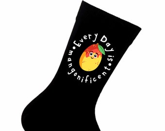 Every Day Is Mangonificent Socks, Valentines Socks, Birthday Socks, Boyfriend Gift, Novelty Socks, Girlfriend Gift