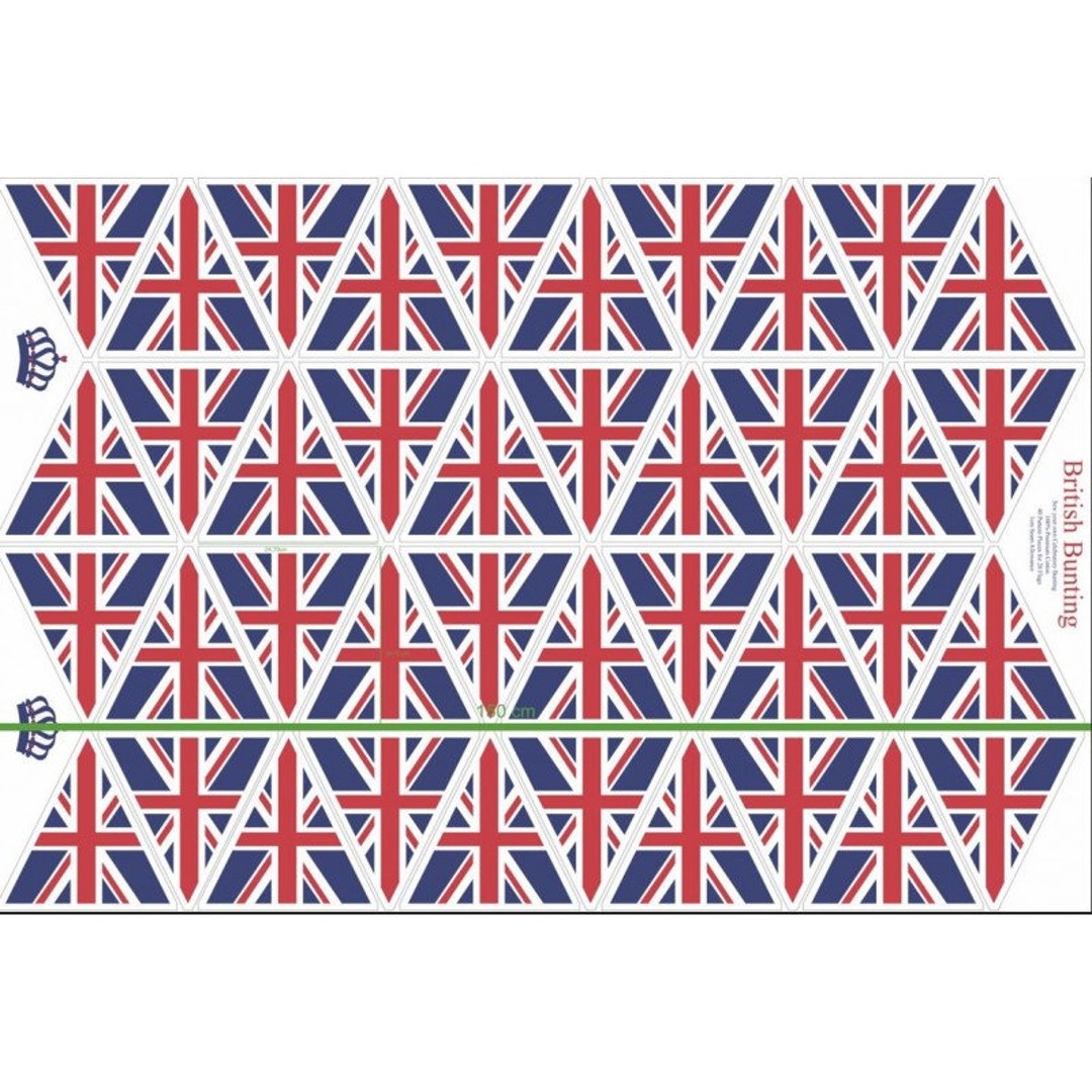 Union Jack Bunting Fabric, Union Jack Fabric, Coronation Fabric, Little