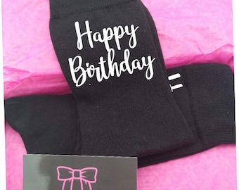 Birthday socks, Personalised Socks, Custom Socks, Socks With Writing, Black Socks For Men, Socks For Him, Gifts For Him