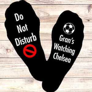 Chelsea Socks, Personalised Do Not Disturb,  For Dad, Grandad, Grandpa, Grandma, Novelty Gift For Men, Football Lover, Socks with Words