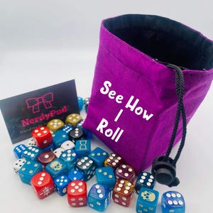 Personalised Custom Dice Bag, Dice Bag With Name, Gift, Custom DnD Gift, D&D Dice Bag, Gifts For Tabletop Gaming
